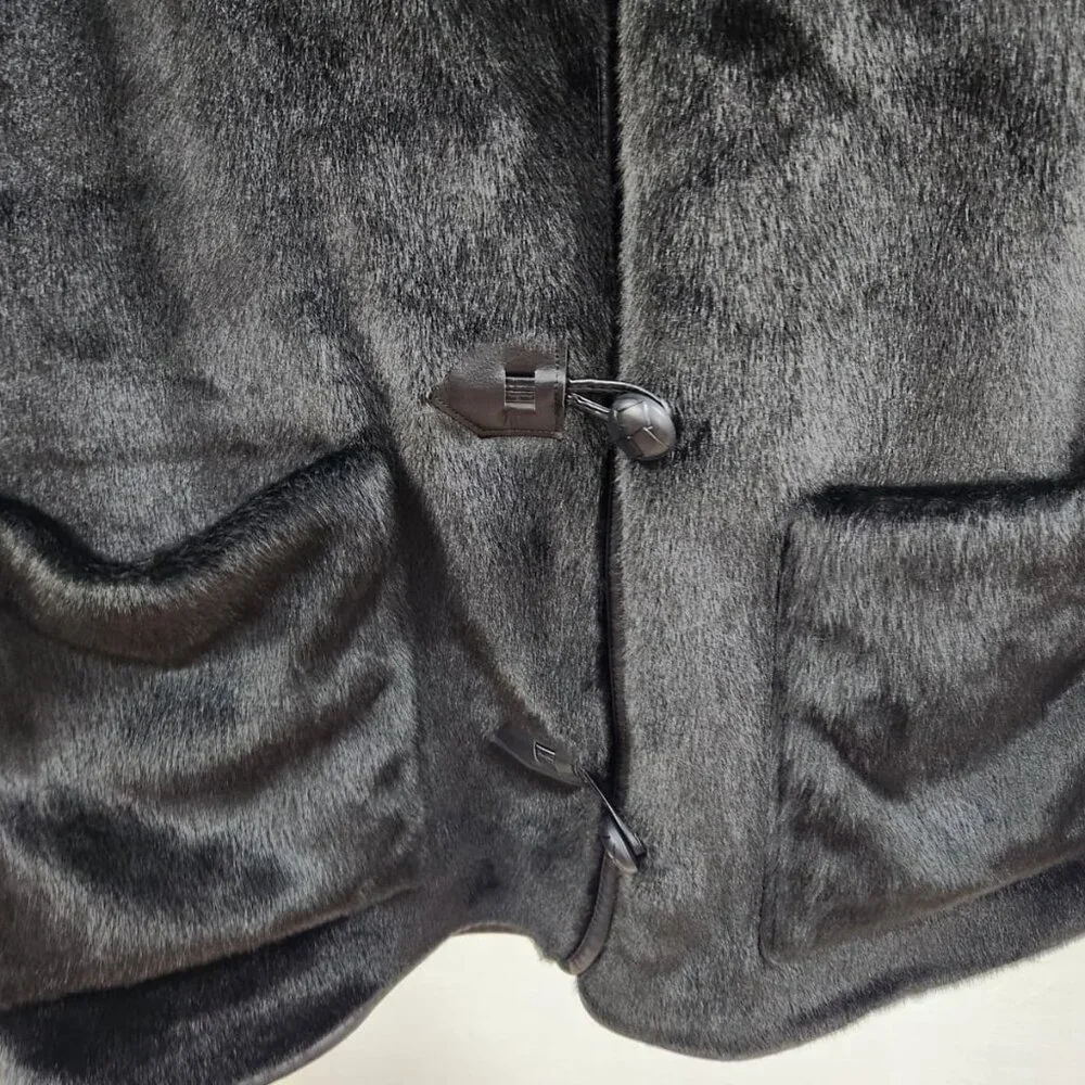 NWT Universal Thread Faux Fur Toggle Jacket in Black – Size XL‎ - Picture 8 of 14